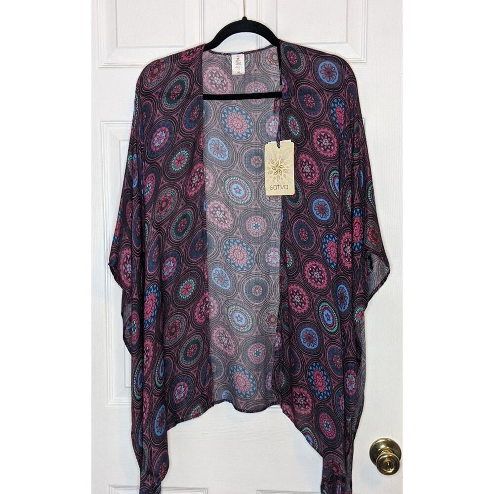 Satva Akula Eastern Tile Ocean Depths Kimono M/L